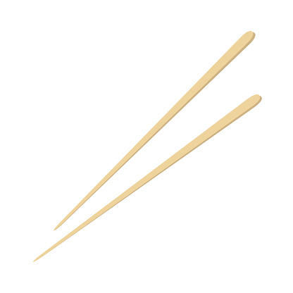 Japanese chopstick vector. Wooden bamboo stick vector