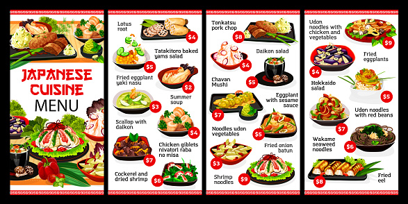 Japanese cuisine restaurant food menu, Japan meals
