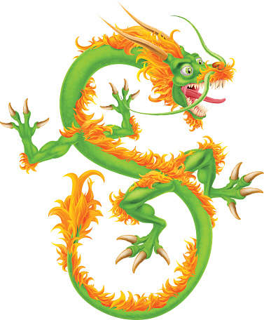 An illustration of a Chinese or Japanese style oriental dragon vector