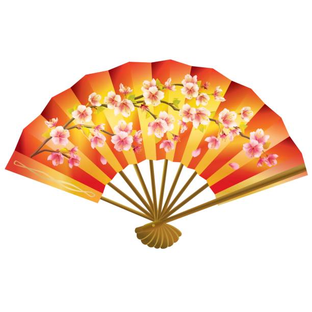 Chinese Wooden Hand Fan Silhouette Illustrations, Royalty-Free Vector ...