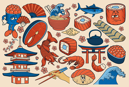 Japanese food vector clipart