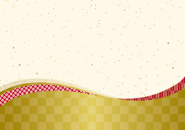 日本の金と白の着物の背景 - おせち料理点のイラスト素材／クリップアート素材／マンガ素材／アイコン素材