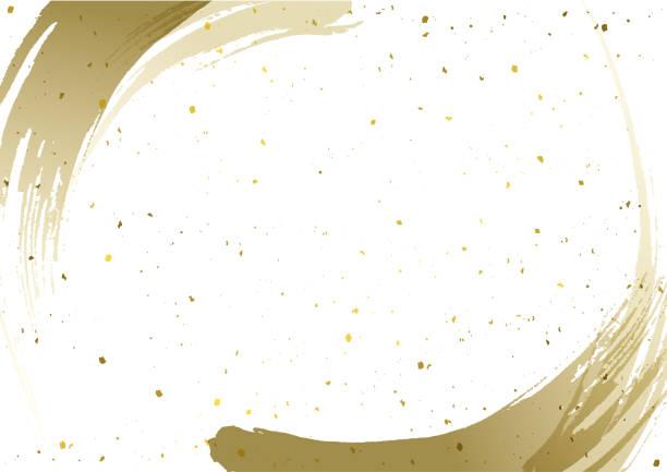 日本の金ブラシの背景 - 年賀状点のイラスト素材／クリップアート素材／マンガ素材／アイコン素材