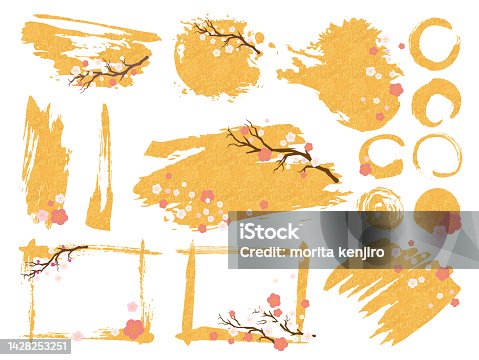 istock Japanese pattern New Year's card background 1428253251