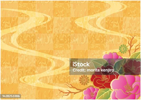 istock Japanese pattern New Year's card background 1428253386