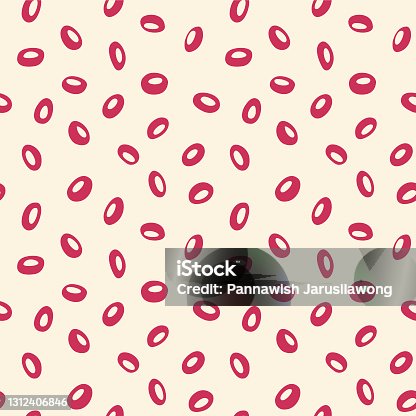 istock Japanese Red Bean Seed Vector Seamless Pattern 1312406846