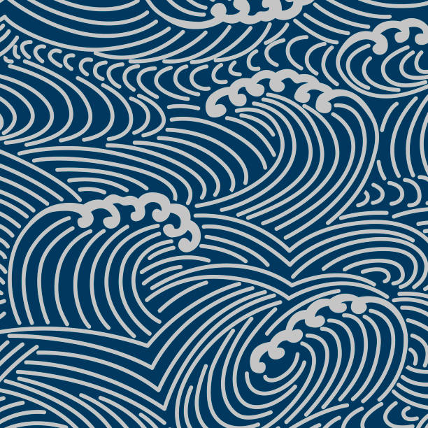 日本の海の波のパターン - 着物点のイラスト素材／クリップアート素材／マンガ素材／アイコン素材
