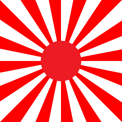 japanese style abstract red and white sunbeam background