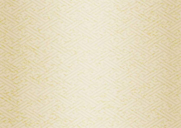 stockillustraties, clipart, cartoons en iconen met japanse stijl achtergrond materiaal voor viering. japans traditioneel patroon "saya patroon" (champagne goud, a3 / a4 verhouding) - vintage pattern