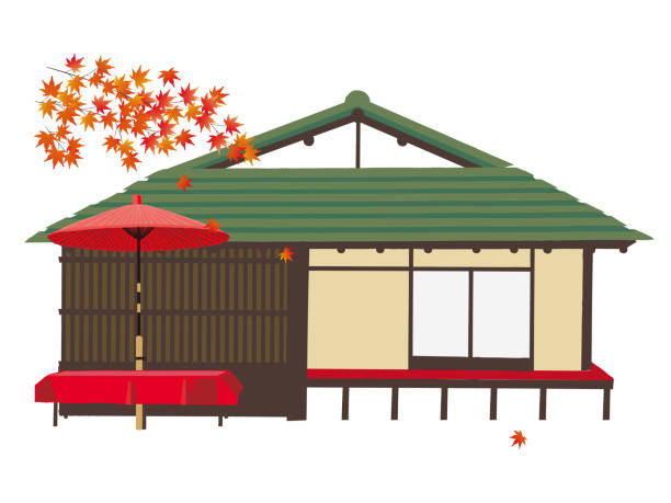 日本のティーハウス - 茶室点のイラスト素材／クリップアート素材／マンガ素材／アイコン素材