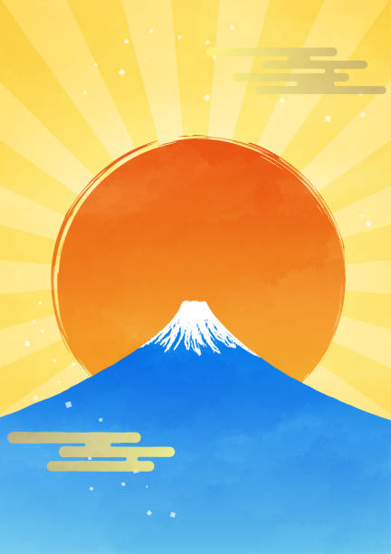 富士山 初日の出 イラスト素材 Istock