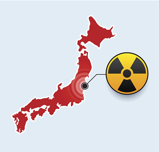 Japan's radiation vector art illustration