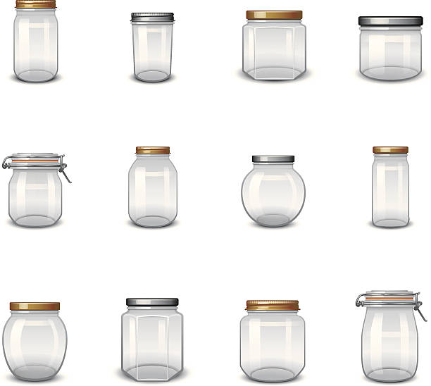 stockillustraties, clipart, cartoons en iconen met jar icons - glazen pot