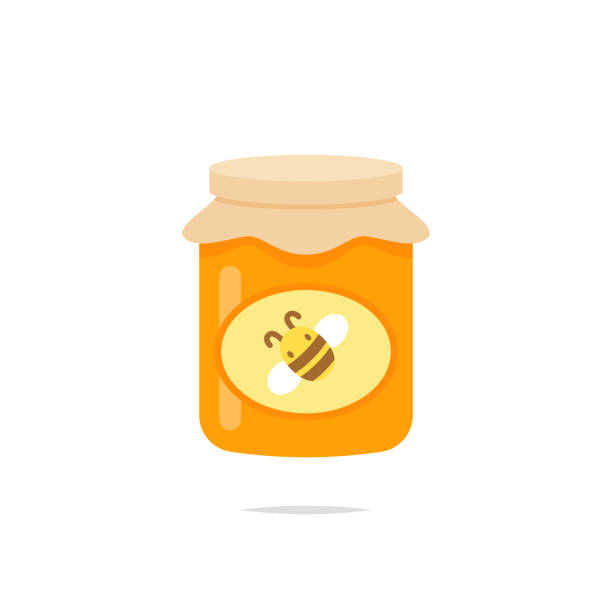 illustrazioni stock, clip art, cartoni animati e icone di tendenza di vaso di vettore icona miele - miele
