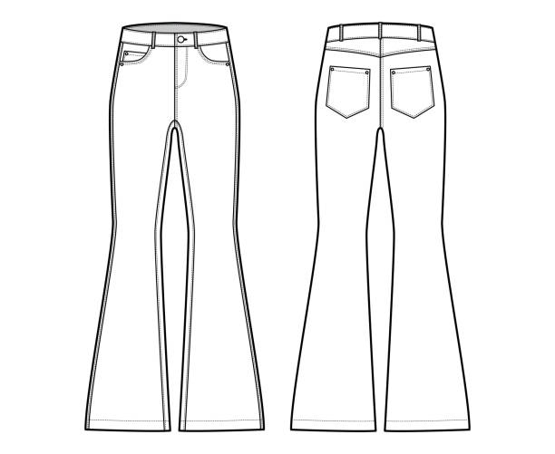 Flare Pants Illustrations, Royalty-Free Vector Graphics & Clip Art - iStock