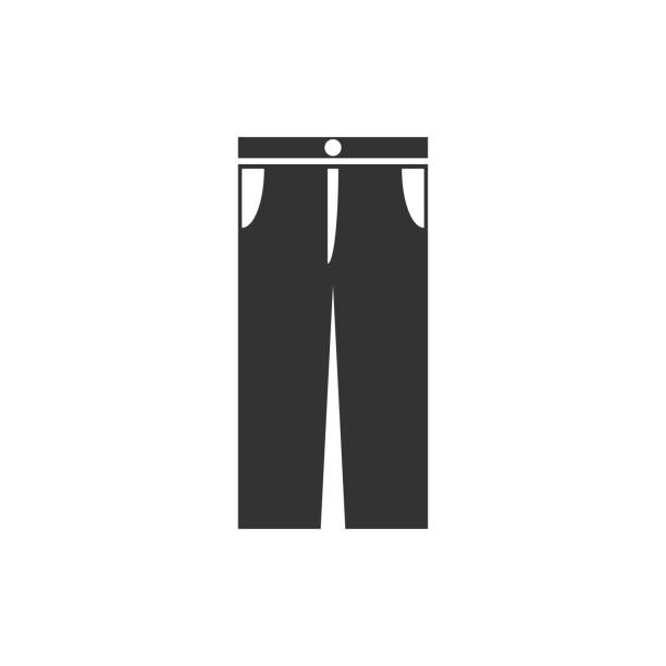 illustrations, cliparts, dessins animés et icônes de jeans pantalons icône plate. - chemise en jeans poche