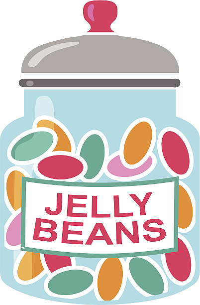 jelly bean jar A vector illustration of a jelly bean jar. candy jar stock illustrations