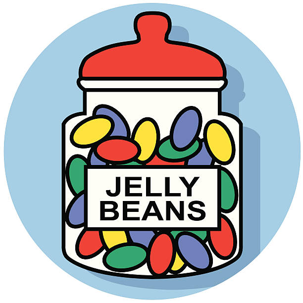 jelly beans A vector icon of jelly beans. candy jar stock illustrations