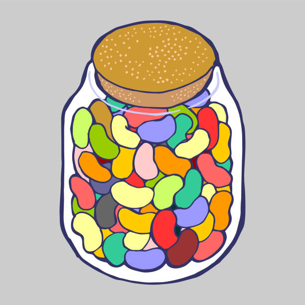 Jellybean Jar vector art illustration