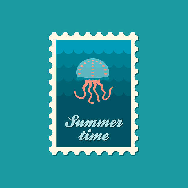 медуза штамп на плоской подошве - medusa stock illustrations