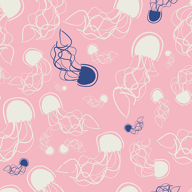 meduzy bezszwowe wzór - medusa stock illustrations
