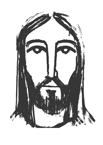 Jesus Christ Face ink digital drawing