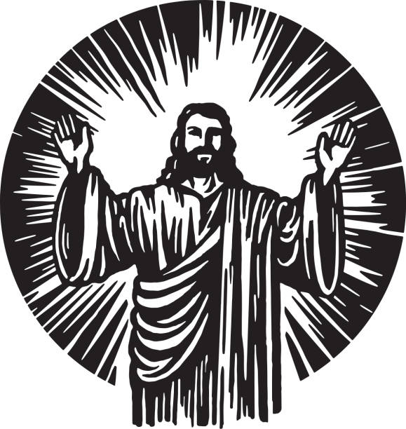 Jesus Giving a Blessing  easter sunday stock illustrations