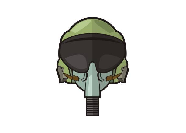 реактивный истребитель пилот шлем простая иллюстрация - fighter pilot gear ...