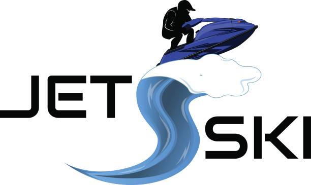 logo-jet-ski, scooter - motorrad fluss stock-grafiken, -clipart, -cartoons und -symbole