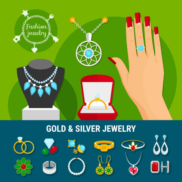 stockillustraties, clipart, cartoons en iconen met sieraden - diamant ring display