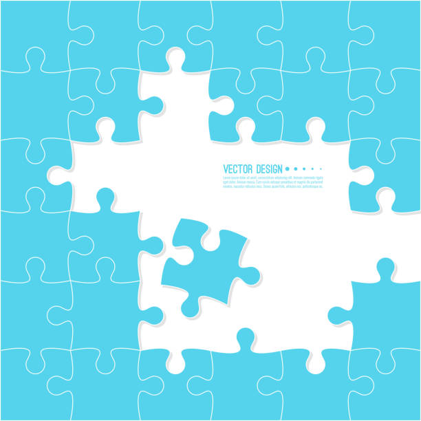 Jigsaw puzzle pieces. Abstract background made of Jigsaw puzzle pieces. Vector illustration. connection borders stock illustrations
