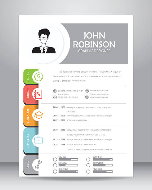 job resume template, vector Job resume or CV template layout template in A4 size. vector illustration resume templates stock illustrations