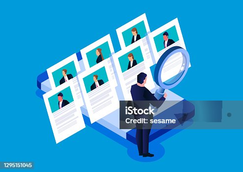 istock Job search resume, recruitment, human resources, online resume for job search agencies 1295151045