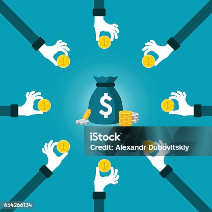 istock Joint investment fund vector concept in flat style 654266134