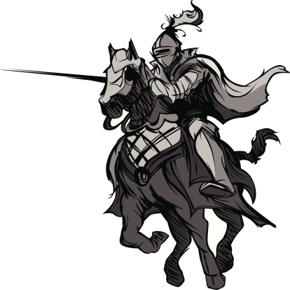Jousting Knight Mascot on Horse