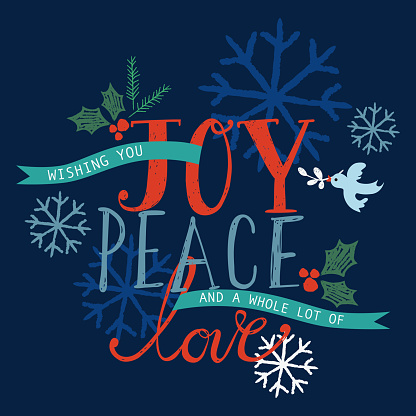 Joy, Peace and Love Holiday Card