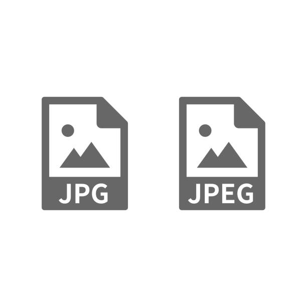 Jpg and jpeg file vector icon vector art illustration