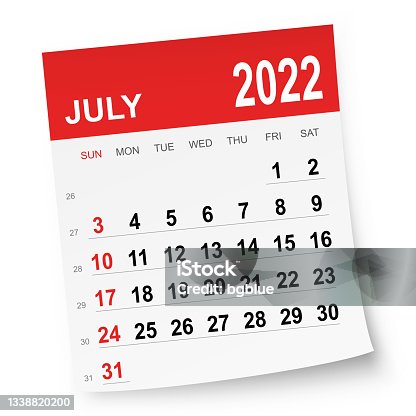 istock July 2022 Calendar 1338820200