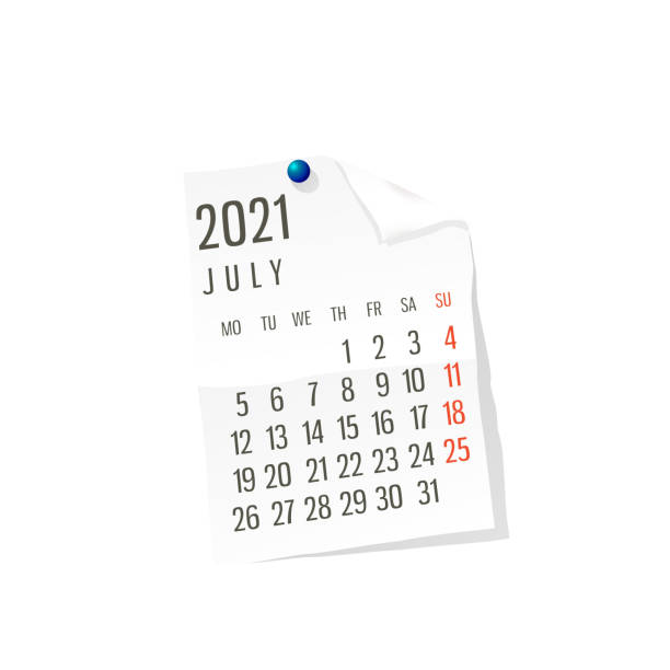 2021 July vector calendar vector art illustration