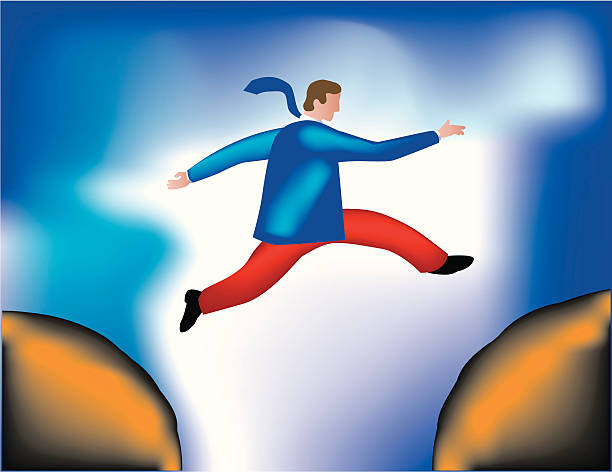 jumping vector art illustration