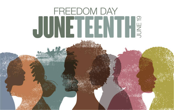 Juneteenth Celebration Juneteenth Celebration Poster in Letterpress style. Freedom Day, June 19, Juneteenth, Emancipation, Freedom, Enslaved African Americans, Freedom Day, Black History in the US, juneteenth 1865 stock illustrations