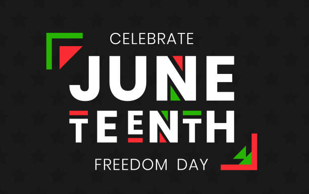 六月十六日自由日橫幅。非裔美國人獨立日，1865年6月19日。國慶海報或卡片設計範本向量圖 - juneteenth 幅插畫檔、美工圖案、卡通及圖標