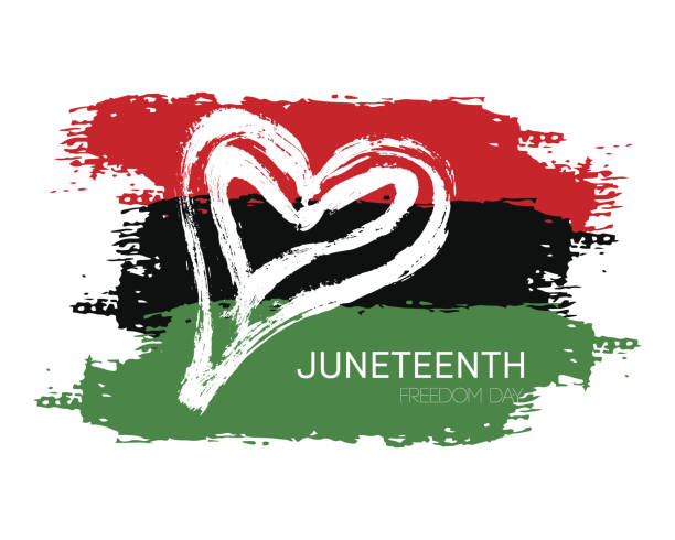 июньский флаг дня свободы в векторном формате - juneteenth stock illustrations