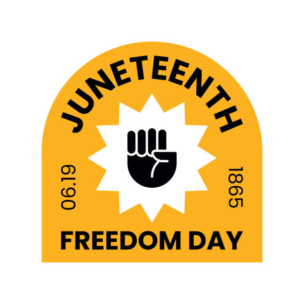 Juneteenth Freedom Day. Free-ish since 06.19.1865. Vector illustration isolated Juneteenth Freedom Day. Free-ish since 06.19.1865. Jubilee, Liberationand and Emancipation Day. Design for banner, greeting card, flyer, poster. Vector illustration isolated juneteenth 1865 stock illustrations