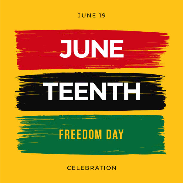 Juneteenth Independence Day Design with Brushes. Juneteenth Independence Day Design with Brushes. For advertising, poster, banners, leaflets, card, flyers and background. African-American history and heritage. Freedom or Liberation day. Card, banner, poster, background design. Vector illustration. Stock illustration juneteenth 1865 stock illustrations
