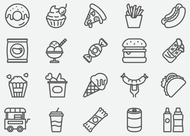 Junk Food Line Icons