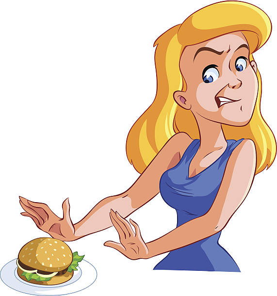 stockillustraties, clipart, cartoons en iconen met junk food - plate hamburger