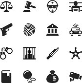 Justice and Law Silhouette Vector File Icons.