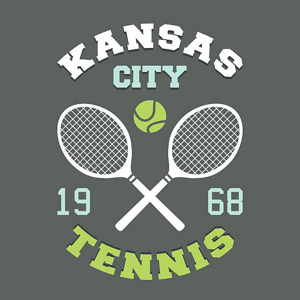 kansas city tennis t-shirt - wimbledon tennis stock illustrations