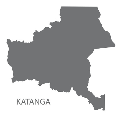 Katanga Province Map Congo Democratic Republic Grey Illustration ...